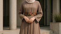 Gamis dengan Obi Belt Batik (created by AI)