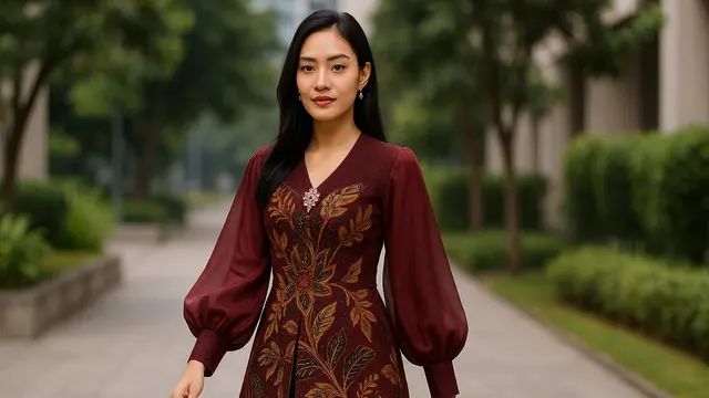 8 Model Baju Batik Lengan Bishop untuk Acara Formal, Tampil Anggun dan Berkelas