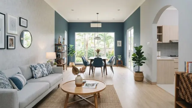 Kombinasi Warna Cat Abu Abu dan Biru di Interior Rumah