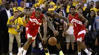 Toronto Raptors mengalahkan Golden State Warriors 114-110 pada gim keenam NBA Finals 2019 di Oracle Arena, Jumat (14/6/2019) pagi WIB.(AFP/Ezra Show)