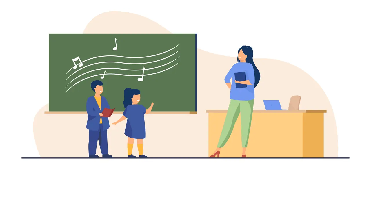 Ilustrasi bernyayi saat peringatan Hari Guru Nasional