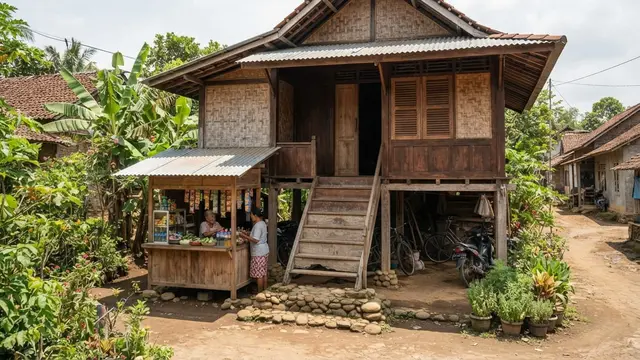 Rumah Plus Warung yang Hemat Biaya dan Fungsional