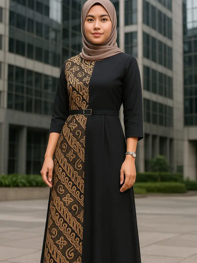 Gamis Batik Kantor Modern (Foto: ChatGPT)