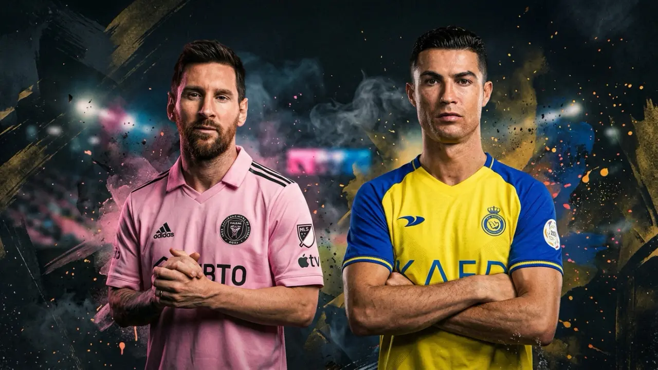 Ilustrasi Lionel Messi, Cristiano Ronaldo