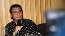 Johan Budi memberikan keterangan pers terkait penetapan Bupati Morotai, Rusli Sibuea sebagai tersangka, Jakarta, Jumat (26/6/2015). Penetapan tersangka ini berdasarkan hasil pengembangan kasus Akil Mochtar. (Liputan6.com/Helmi Afandi) 