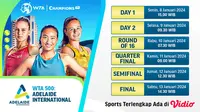 Jadwal dan Live Streaming WTA 500 Adelaide International. (Sumber: dok. vidio.com)