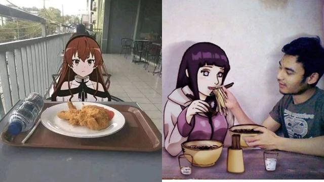 6 Tingkah Imajinatif Wibu Makan Bareng Karakter Anime, Bikin Senyum