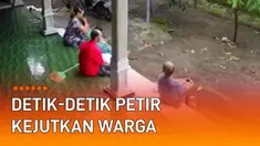Cuaca buruk akhir-akhir ini membuat masyarakat harus lebih waspada. Sekalipun berada di rumah sebagai tempat teraman, seperti terekam CCTV berikut. Awalnya 4 warga dan seorang anak tengah duduk di teras rumah, tiba-tiba petir menyambar halaman.