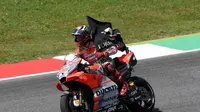Selebrasi pembalap Ducati, Jorge Lorenzo usai memenangkan MotoGP Italia 2018 di Sirkuit Mugello. (Twitter/Ducati Motor)