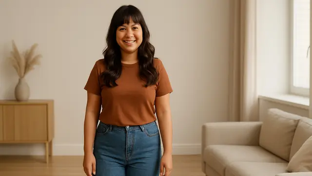 Model Rambut Layer Panjang Berponi Wajah Bulat untuk Usia 30 Tahun/via ChatGPT