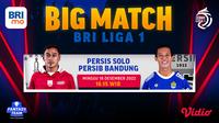Link live streaming Big Match BRI Liga 1 Persib Bandung Vs Persis Solo di Vidio, Minggu 18 Desember