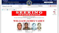 Situs FBI yang mengumumkan William James Vahey menjadi buron internasional atas kasus pelecehan seks terhadap anak-anak (Foto: www.fbi.gov)