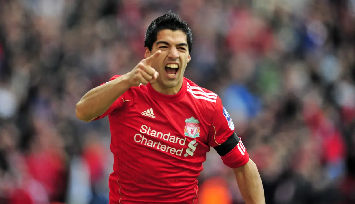 Luis Suarez - Suarez menjadi penjualan termahal kedua Liverpool. The Reds melepas Suarez ke Barcelona dengan nilai transfer 81,7 juta euro pada 2014. (AFP/Glyn Kirk)