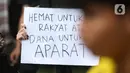 BEM SI mendesak Presiden Prabowo Subianto mencabut kebijakan efisiensi anggaran. (Liputan6.com/Helmi Fithriansyah)