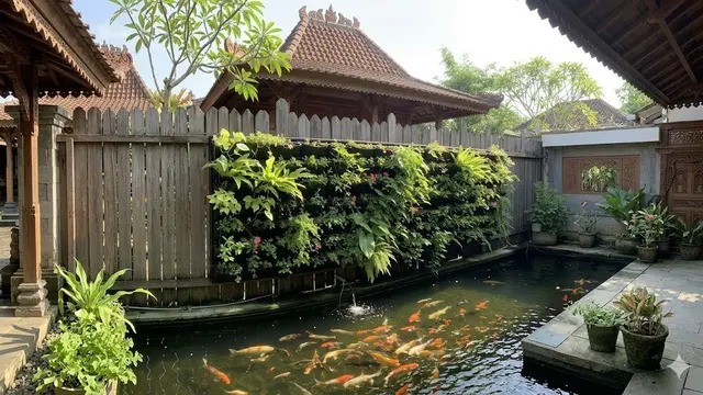 Desain Kolam Ikan Menempel Pagar/Gemini AI