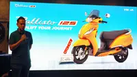 TVS Callisto H125 yang sukses meraih penghargaan di kategori retro scooter, jadi salah satu andalan TVS di IMOS 2025 (Muhamad Ridwan/Liputan6.com).
