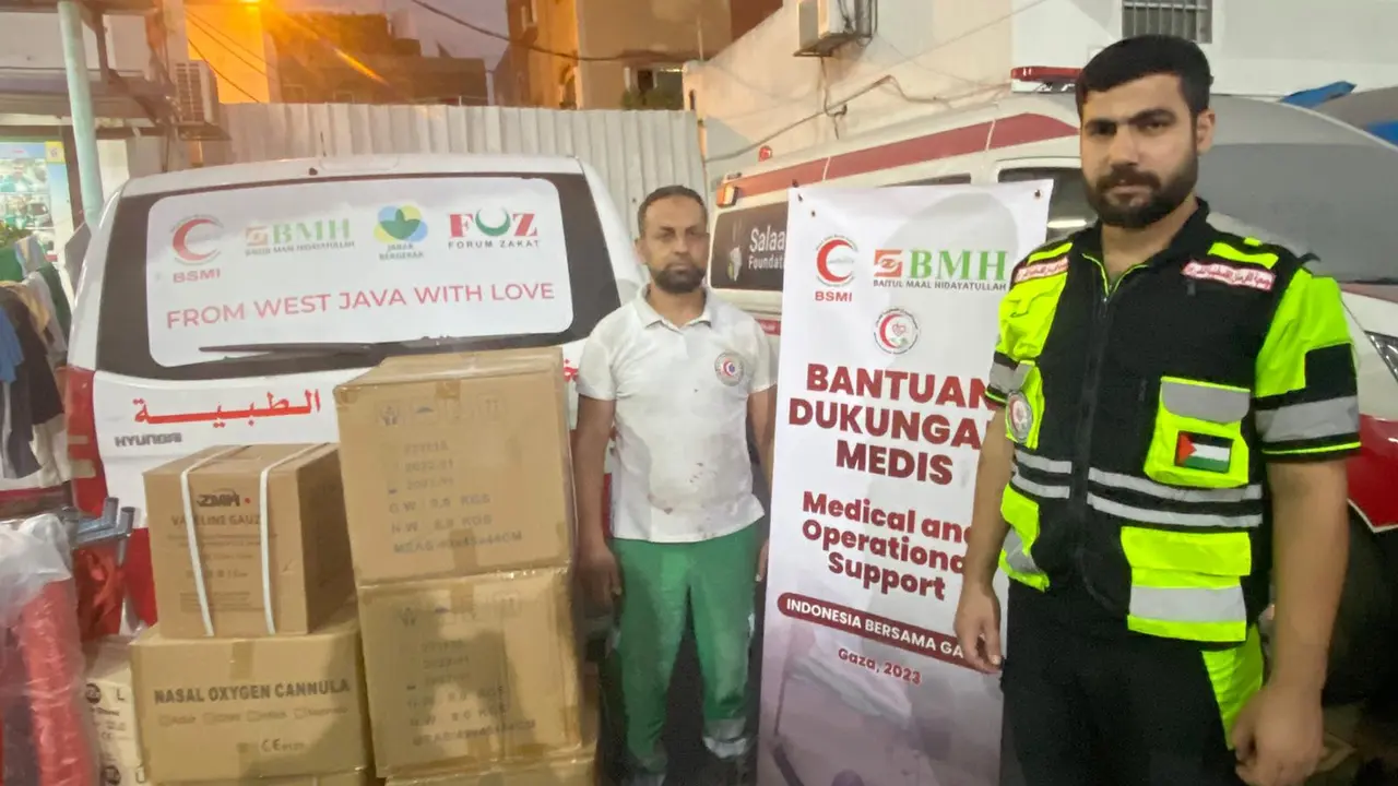 Penyaluran bantuan tahap III dari masyarakat Indonesia untuk Palestina melalui Bulan Sabit Merah Indonesia (BSMI) tetap disalurkan.