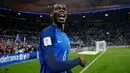 Paul Pogba saat merayakan kemenangan Prancis atas Swedia  pada laga grup A Kualifikasi Piala Dunia 2018 di Stade de France Stadium, Saint-Denis, Prancis, (11/11/2016). (Reuters/Benoit Tessier)
