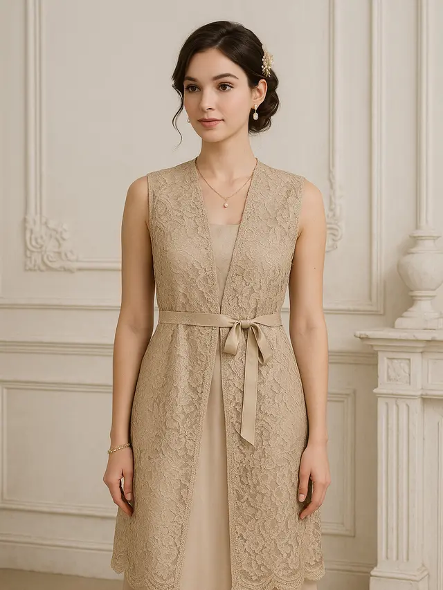 Cardigan Brokat Tanpa Lengan untuk Kondangan