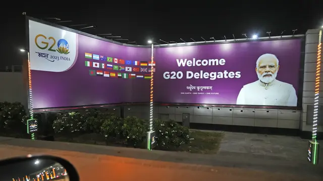 India Sambut Delegasi KTT G20 dengan Papan Reklame Bergambar Narendra Modi