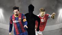 Mario Rosas, Michael Laudrup dan Lionel Messi. (Bola.com/Dody Iryawan)