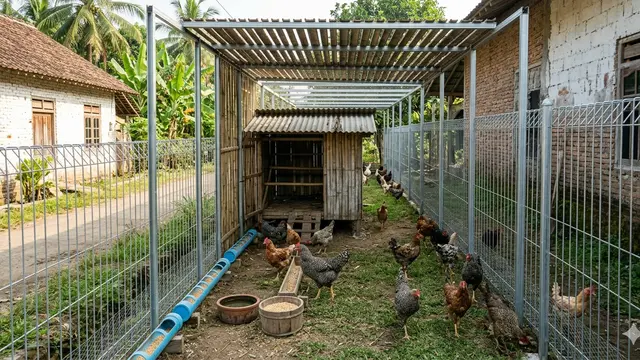 Model Kebun Ayam Umbaran Efisien.