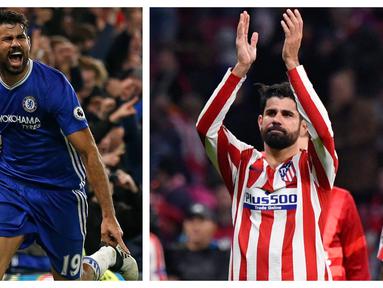 Dalam beberapa musim terakhir, Atletico Madrid dan Chelsea menjadi dua klub yang sering bersinggungan dalam proses transfer beberapa pemain top Eropa. Seperti 5 pemain aktif berikut ini yang tercatat pernah memperkuat Chelsea hingga kemudian berpindah langsung ke Atletico Madrid. Bahkan dua pemain di antaranya berstatus milik Atletico Madrid sebelum membela Chelsea hingga akhinya kembali memperkuat Atletico Madrid. (Kolase AFP)