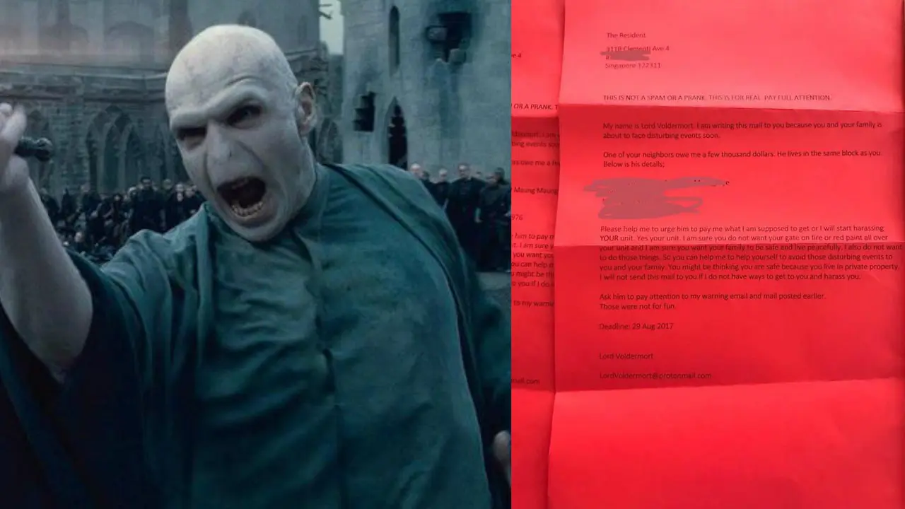Teror 'Lord Voldemort' di Yishun, Singapura. (BBC/The Independet.sg)