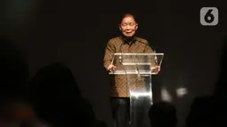 Pendiri Lippo Group Mochtar Riady memberi sambutan dalam Indonesia Digital Conference (IDC) 2019 di Jakarta, Kamis (28/11/2019). IDC digagas para pengurus AMSI sebagai wadah bertukar pengalaman, gagasan, dan strategi membangun ekosistem digital untuk masa depan. (Liputan6.com/Angga Yuniar)