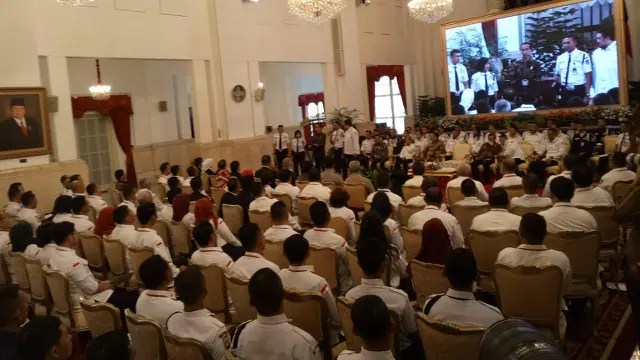 Presiden Joko Widodo atau Jokowi membuka Konferensi Industri Jasa Pengamanan Nasional Tahun 2018.
