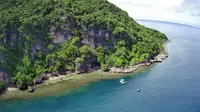 Lokasi wisata karang indah, Desa Oluhuta, Kecamatan Kabila Bone, Kabupaten Bonebol dari ketinggian (Foto:Arfandi Ibrahim/Liputan6.com)