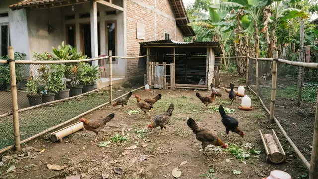 Cara Ternak Ayam Kampung di Halaman Rumah Tanpa Bangunan Permanen