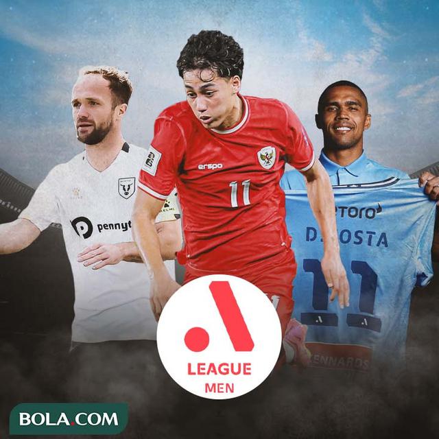 Ilustrasi - Bintang-Bintang A-League: Valere German (Macarthur), Rafael Struick (Brisbane), Douglas Costa (Sydney)