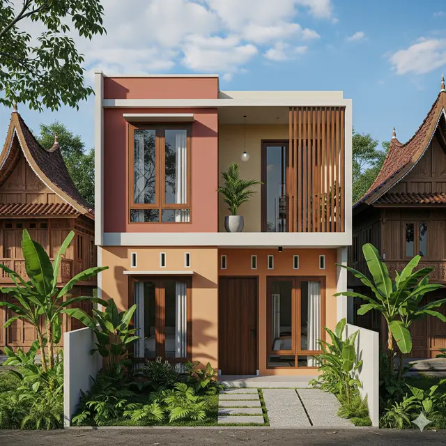 Desain Rumah Sederhana 3 Kamar di Kampung 6x12 Meter. (via Gemini)