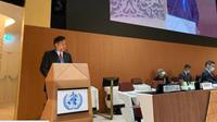 Menteri Kesehatan (Menkes) Budi Gunadi Sadikin menyampaikan kesepakatan para menteri kesehatan Asia Tenggara terkait isu kesehatan dalam Persidangan World Health Assembly ke-75 (WHA75) di Jenewa. (Foto: Dok Kemenkes)