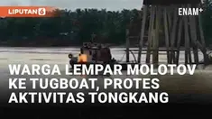 Aksi protes warga terhadap aktivitas kapal tongkang pengangkut batu bara terjadi di Jambi. Sejumlah warga melempari tugboat penarik kapal tongkang di Jembatan Tembesi Sungai Batanghari pada Kamis (23/5/2024). Tak hanya batu, ada melempar molotov dari...