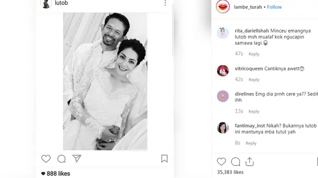 Lulu Tobing menikah (Instagram/ https://www.instagram.com/p/B1jJbE2nYHr/)