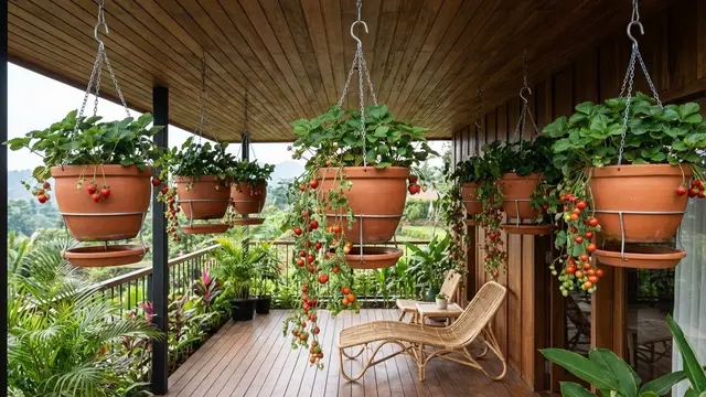 Kebun Buah Vertikal di Teras
