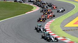 Suasana balapan F1 GP Spanyol di Sirkuit Catalunya, Spanyol, Minggu (15/5/2016). (AFP/Josep Lago))