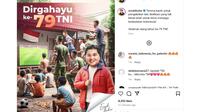 Menteri BUMN Erick Thohir mengucapkan Selamat Hari Ulang Tahun ke-79 TNI melalui akun instagram resmi @erickthohir, Sabtu (5/10/2024). (Arief/Liputan6.com)
