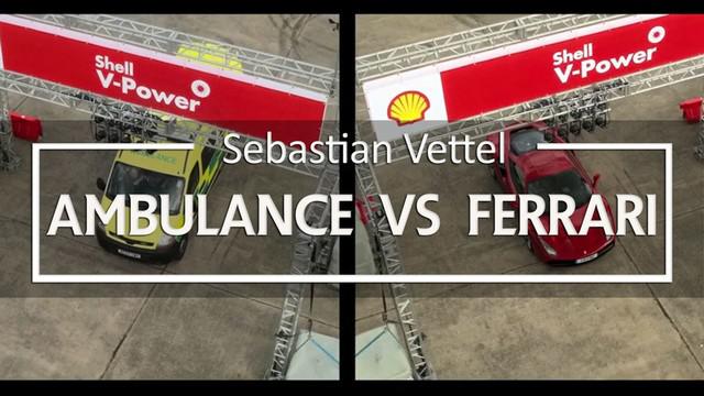 Juara Dunia F1, Sebastian Vettel, ditantang balapan oleh sopir ambulance. Menariknya Vettel yang harus mengendarai ambulance untuk menghadapi Ferrari 488 GTB.