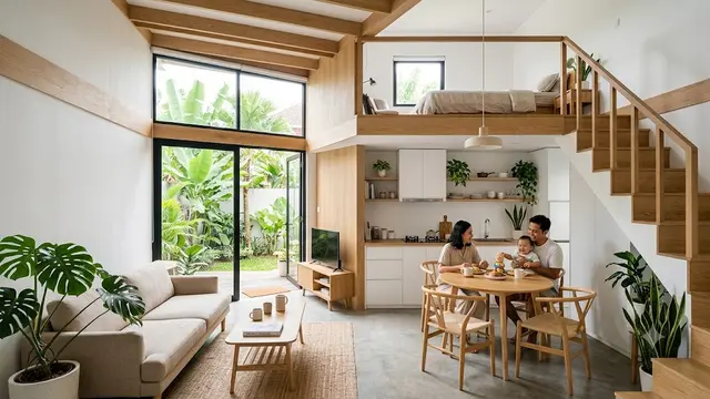 Desain Rumah Mungil 5x9 yang Terasa Luas untuk Keluarga Baru
