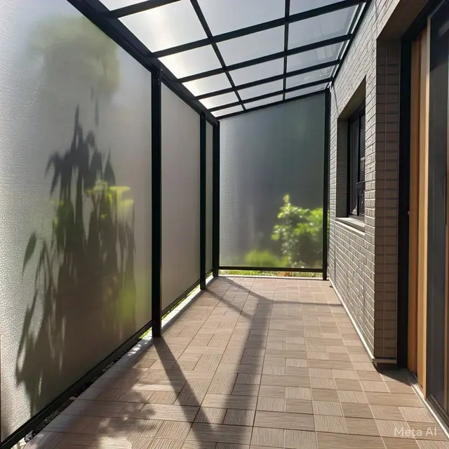 Teras Memanjang dengan Kanopi Transparan. Model teras rumah minimalis pintu samping masa kini