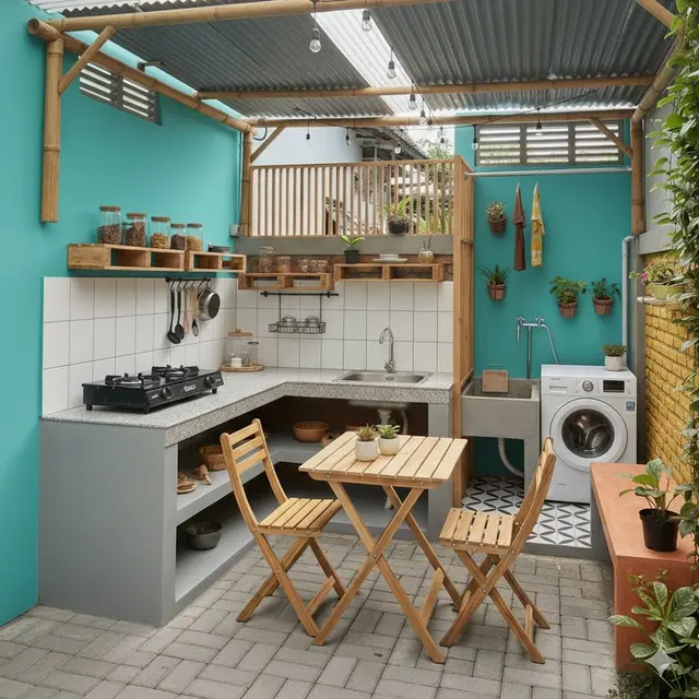 Inspirasi Dapur Outdoor Murah Meriah di Belakang Rumah Sempit