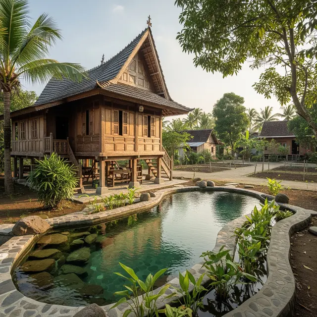 9 Contoh Rumah di Kampung Tapi Punya Kolam Renang Mini, Hunian Asri dan Modern