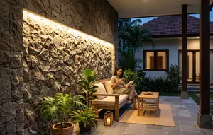 8 Inspirasi Teras dengan Lampu Dinding Warm White, Terlihat Mewah dan Menenangkan