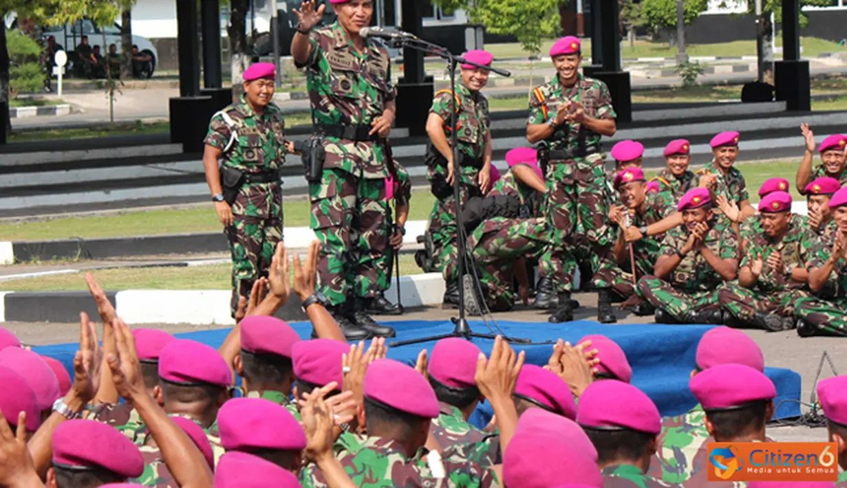 Citizen6, Surabaya: Dankormar berpesan untuk selalu mempertahankan semangat, motivasi dan nama baik Korps, karena karya kalianlah nama Korps Marinir ini besar bukan karena orang lain. (Pengirim: Diyat Akmal)