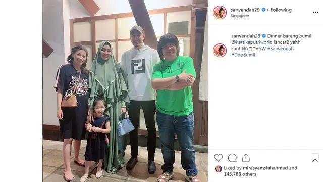 Sarwendah dan Kartika Putri (Foto: Instagram/@sarwendah29)