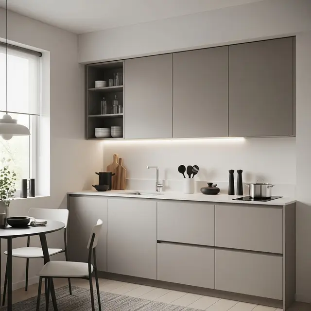 Contoh Dapur Kecil yang Tidak Menyebarkan Bau Masakan ke Seluruh Rumah (AI Generated)
