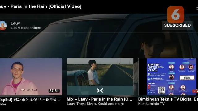 Tampilan video YouTube layar penuh di Android